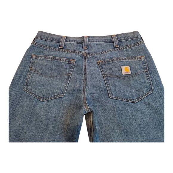 CARHARTT SZ M (12-14) Short Petite Cropped Straight-leg Work Jeans - Picture 5 of 6